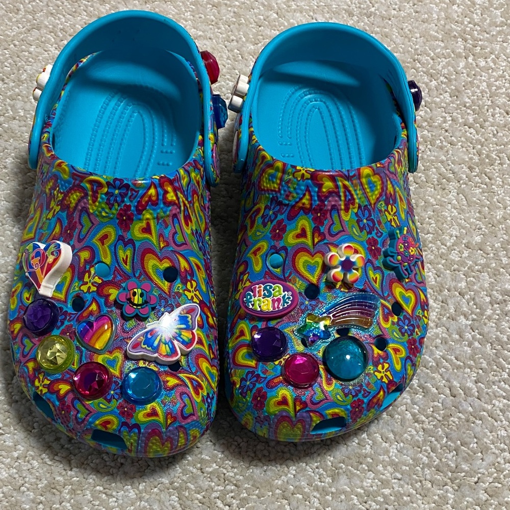 CROCS Kids Colorful Heart Pattern Sandals Size J1
